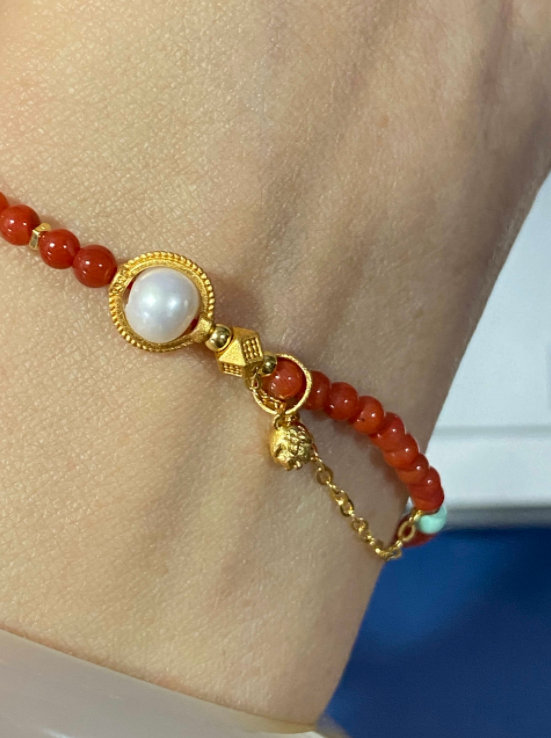 Steady Motivation-South Red Agate Paired with Pearl Water-Fire Balance Bracelet photo review